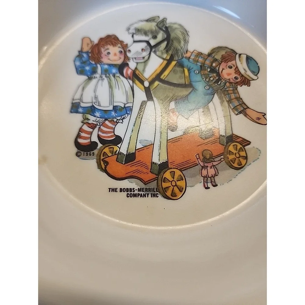 Vintage Oneida Deluxe Child's Bowl Raggedy Ann Andy Bobbs-Merrill Melamine